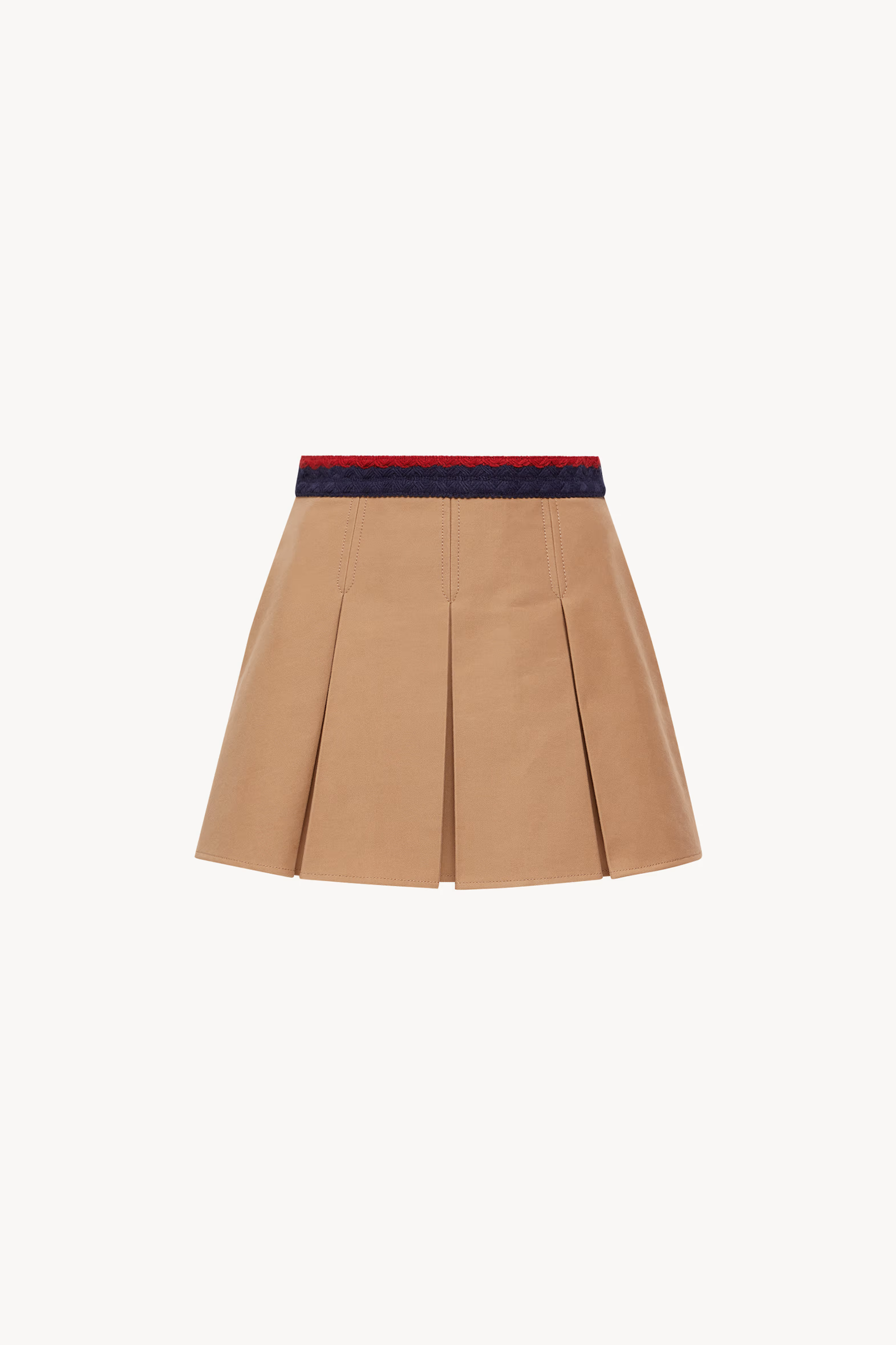 Mini-jupe plissée en gabardine de coton Femmes Beige Moncler 2